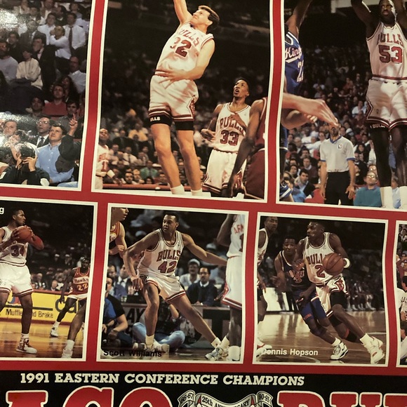 Original Chicago Bulls 1991 Eastern Conference Champions 22.5x37 Poster Jordan - Picture 4 of 11